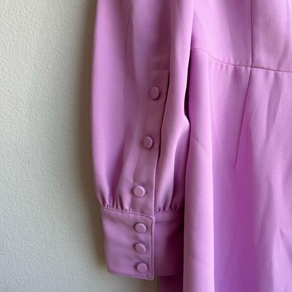 J. Crew Long Sleeve Dress Button Detail 365 Crepe Sundrenched Peony Lilac Size 6 - Picture 7 of 7